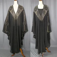 

2019 kaftan dress abaya Embroidery Hot style African dress, brocade, studded Muslim shawl, hooded cape gallus muslim dress