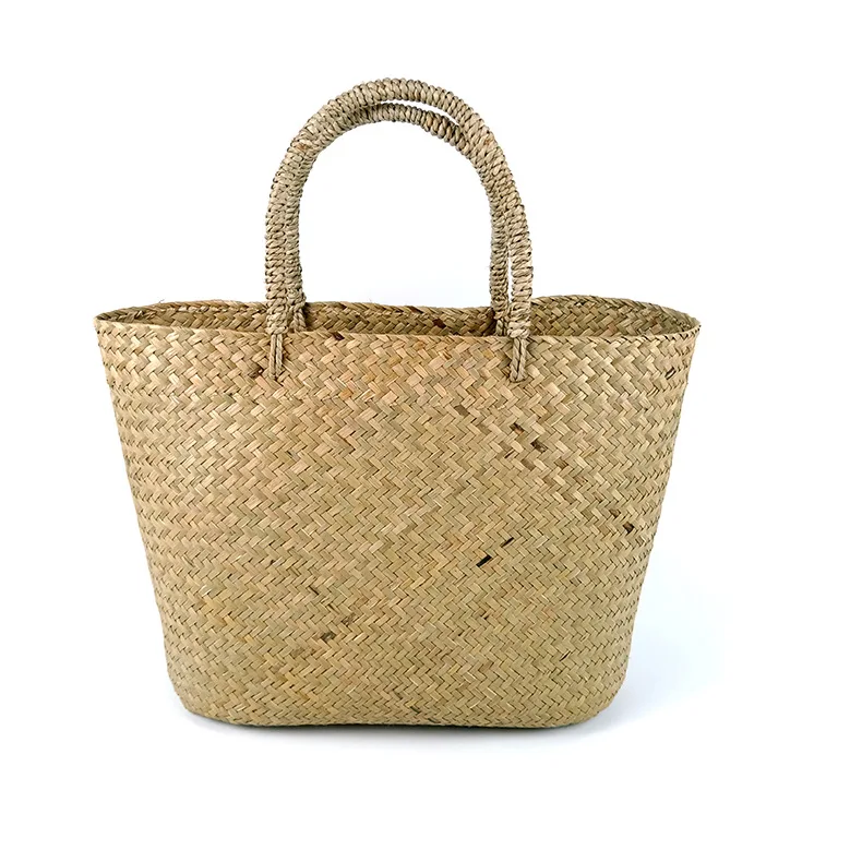 

OEM fashion natural straw handmade bucket bags summer 2021 simple shoulder handbag ladies, Customerized