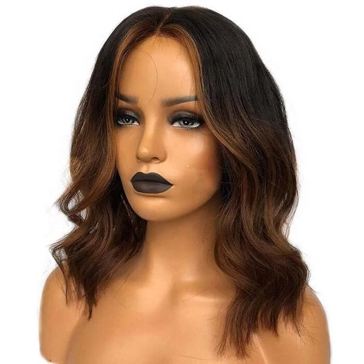 

Highlight Color Brazilian Hair Human Lace Wig, 360 full lace wig with baby hair, glueless human hair wigs for black women