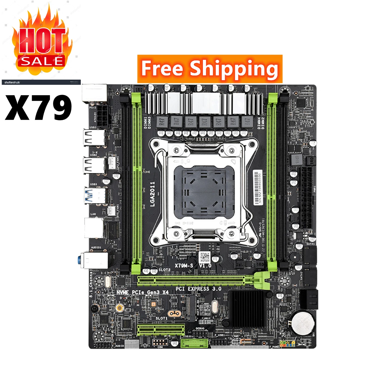 

Free Shipping Lga2011 Motherboard Gaming LGA 2011 E5-V1/V2 Support 64GB Memory X79 Socket LGA 2011 Motherboards