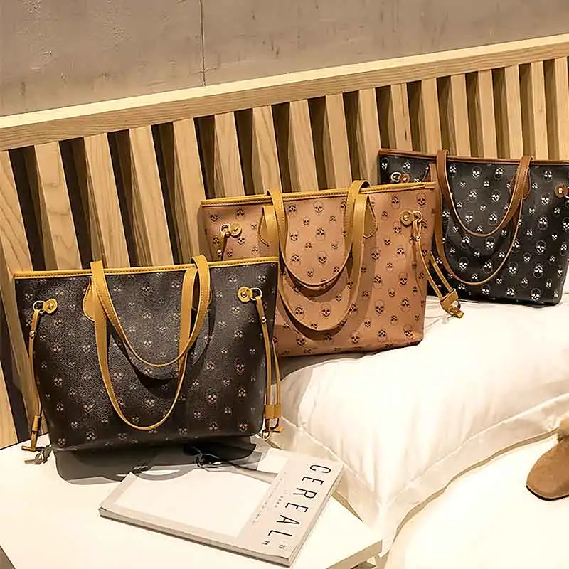 

Wholesale New ladies bag portable one-shoulder Women's Big Bag Girl women's fashion shopping bag, White, red, black, pink, brown, coffee