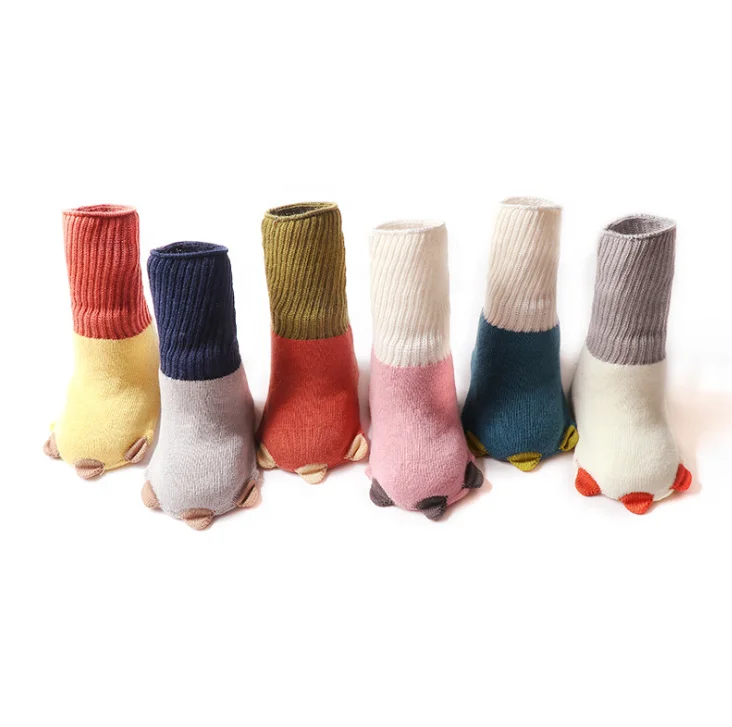 

Max winter high quality cute claw warm thick crew anti slip baby socks, Color avaliable