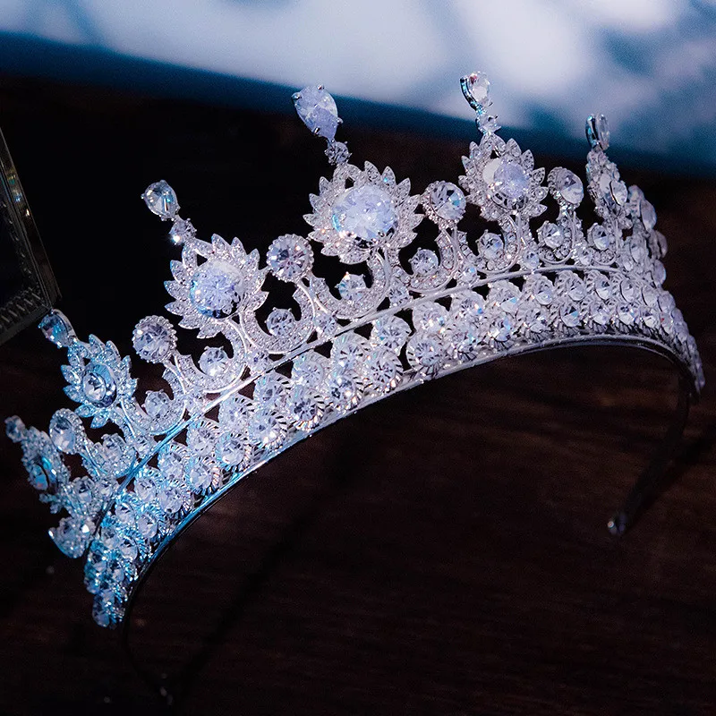 

RE3905 Cubic Zirconia wedding bride crown tiara CZ headband bridesmaid hair jewelry