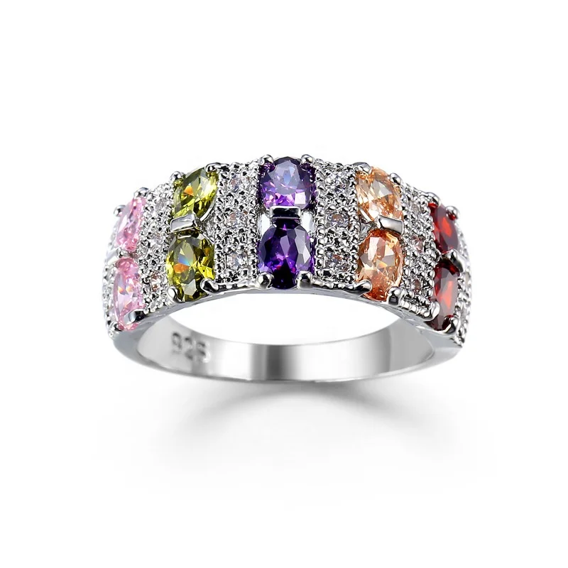 

Amazon Hot Selling Rings Europe Style Popular Men Business Luxury Gemstone Zircon Rings