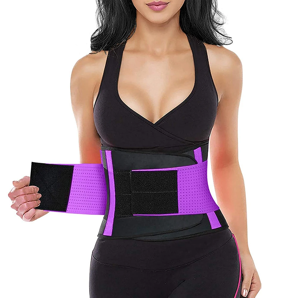 

Gujia gaine femme fajas colombianas high compression waist slimming abdominal binder tummy control shapers waist support belt, Black/blue/pink/purple