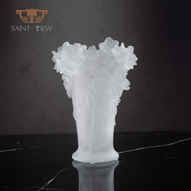 

2022 New Idea Romantic Sakura Flower Wedding Decor Mubkhar Bakhoor Glass Crystal Incense Burner