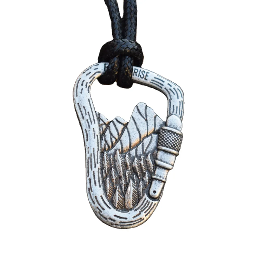 Camping Carabiner Rock Climbing Necklace Adventurer Gift for Climbers and Mountaineers