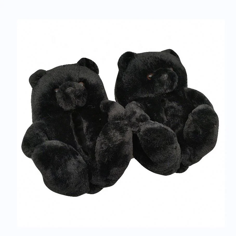 

Bulk Stock Children Cute Winter Slippers Home Cotton Candy Animal Shaped Plush Furry Teddy Bear Slippers For Kids, Picture