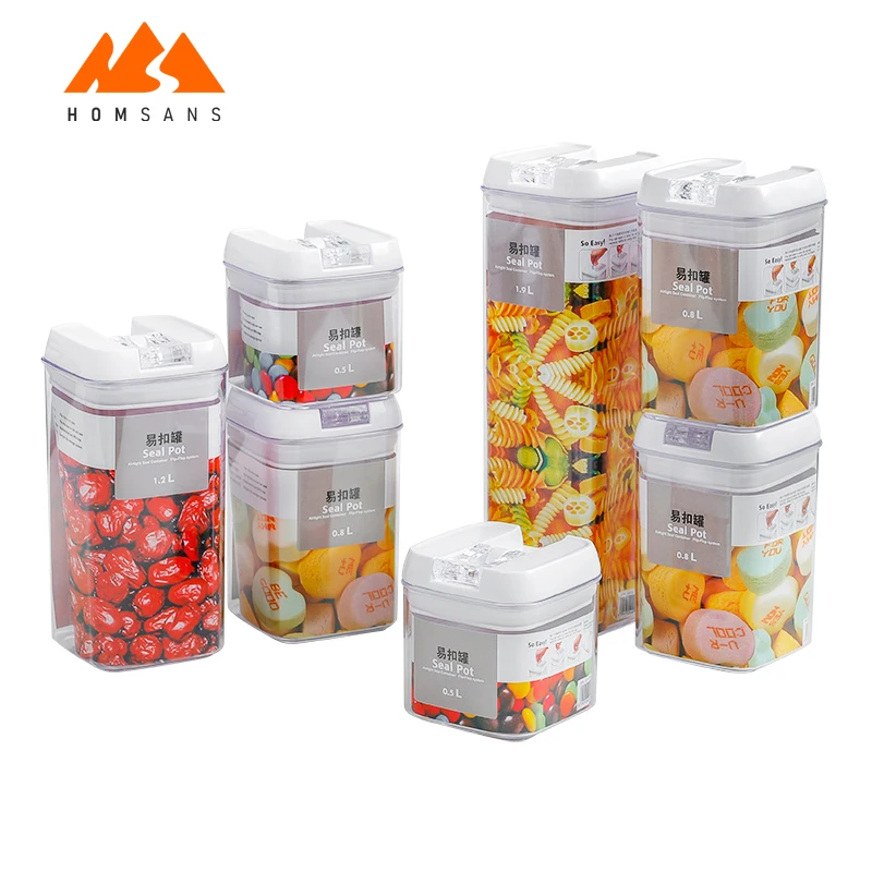 

Food crisper grain storage Space-saving food storage container airtight keep your dry foods fresh and your pantry organized, Transparent/white