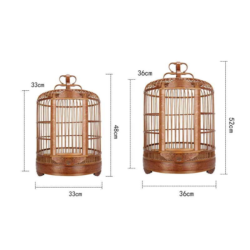 

High-end thrush bird cage hand-carved parrot bamboo bird cage