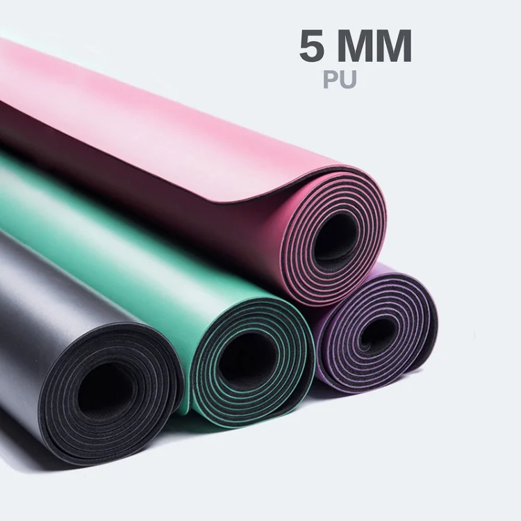 

Hot Sale 5MM Smooth ECO-friendly PU Rubber Non-Slip Fitness Mat with Postion Line