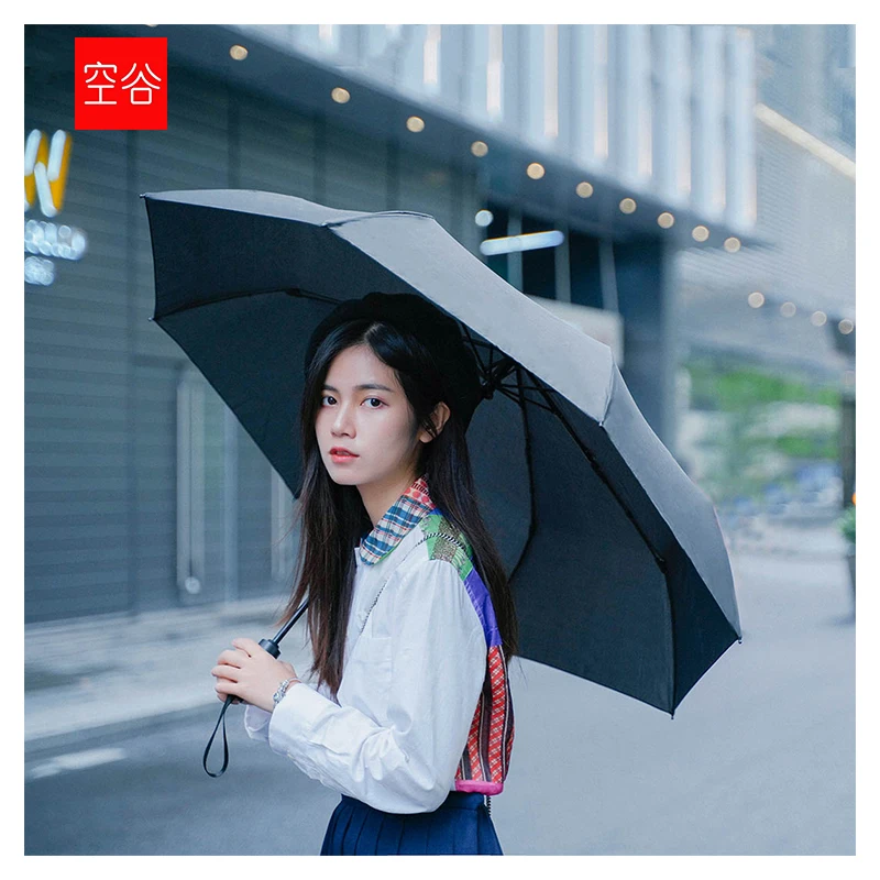 

For Xiaomi Automatic umbrella high quality UV protection three fold black sun protection and rainproof 210t KongGu umbrella