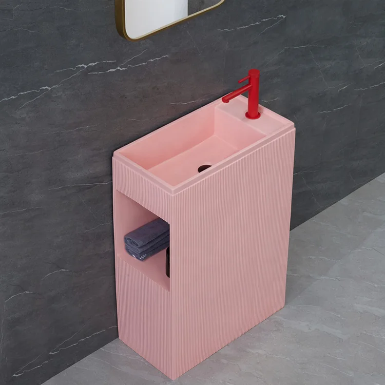 

Meiyani Artificial Stone Freestanding bathroom wash hand Basin Solid Surface lavabo Acrylic resin Stone pedestal sink