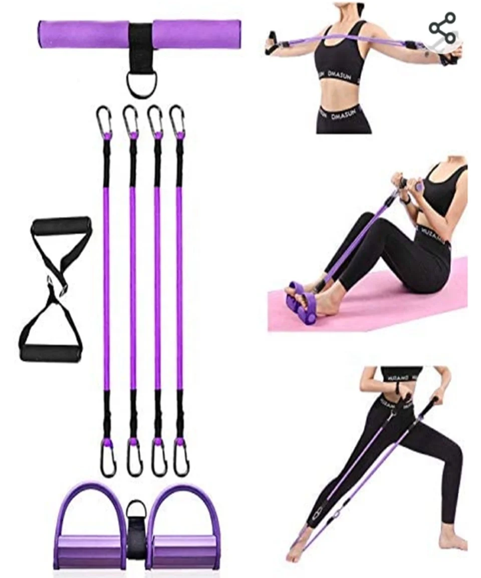 

Yoga training workout equipment fitness pull rope fitness exercise resistance tubes bands 11 pcs, Purple
