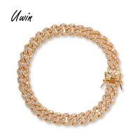

9mm Cubic Zirconia Cuban Link Bracelets For Men Women Fashion Hiphop Gold Silver Color Bangle Iced Bling Jewelry