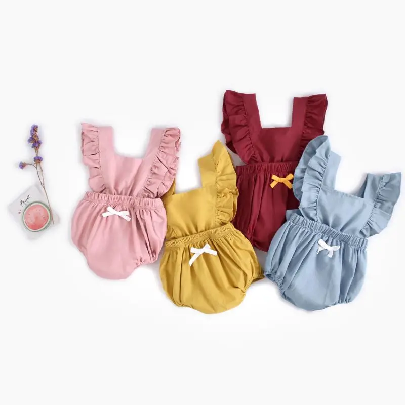 

infant clothing ruffle sleeveless baby jumpsuit floral baby girls rompers