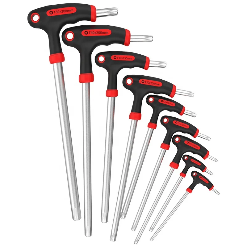 

KAFUWELL KH5201 Multi sizes Torx Flat Ball end T handle Type long arm Allen Hex Key Wrench Spanner Set