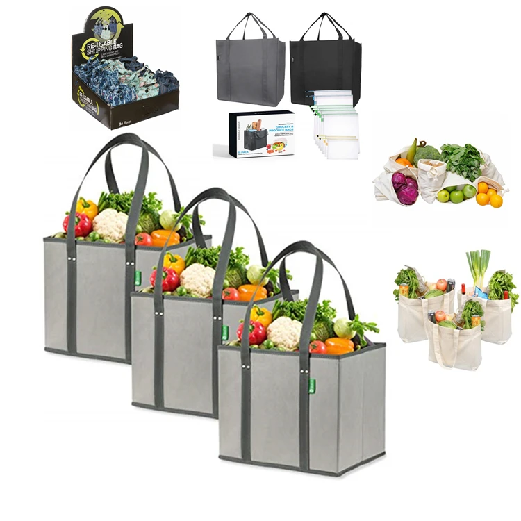 

Eco friendly Reusable Foldable Shopping Box Bag,Reusable Insulated Grocery Shopping Bag, White black or customized color