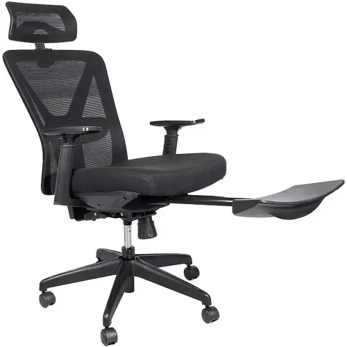 

Executive Swivel Office Desk Chair - Task Chair with Hidden Footrest and Lumbar Support (Black Footrest) Free Shipping