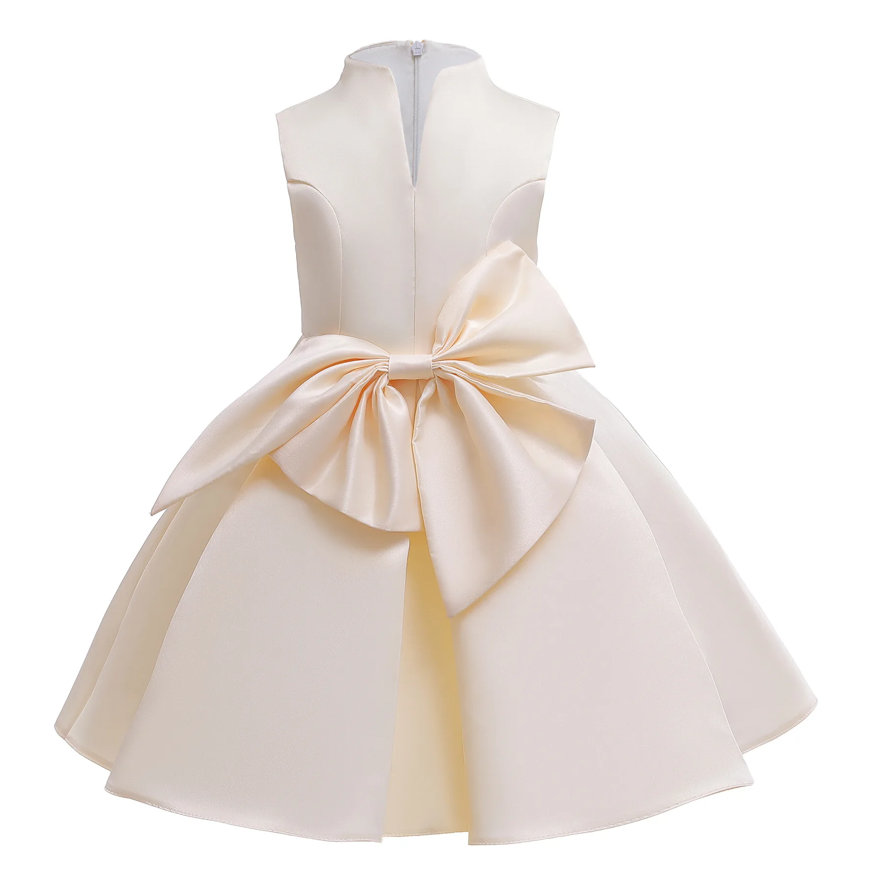 

2021new Bow Dream Junior Bridesmaids Little Girls Elegant Ruffle Chiffon Summer Flowers Girls Dresses