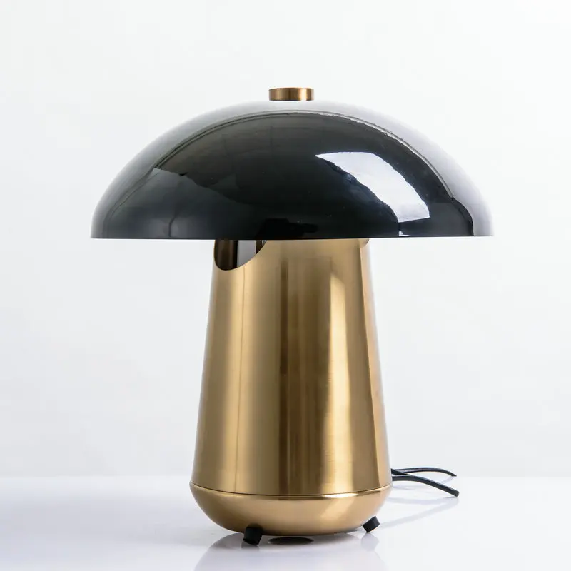 
Modern Nordic Design Iron Idea Mushroom Metal Gold Minimalist Bedside Table Lamp Light For Hotel Home Office for Bedroom 