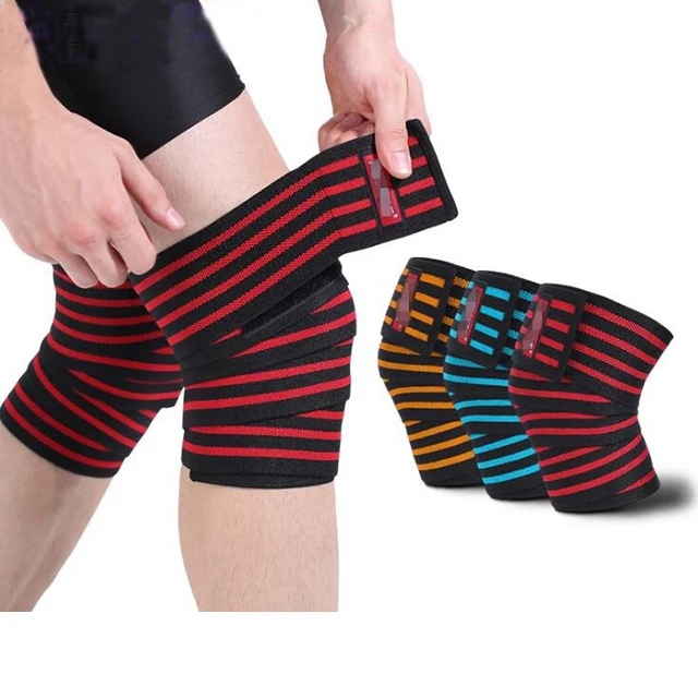 

Custom Printed Gym Workout Strength & Stability Powerlifting Squats Knee Wraps For Women And Men, Color can be customized