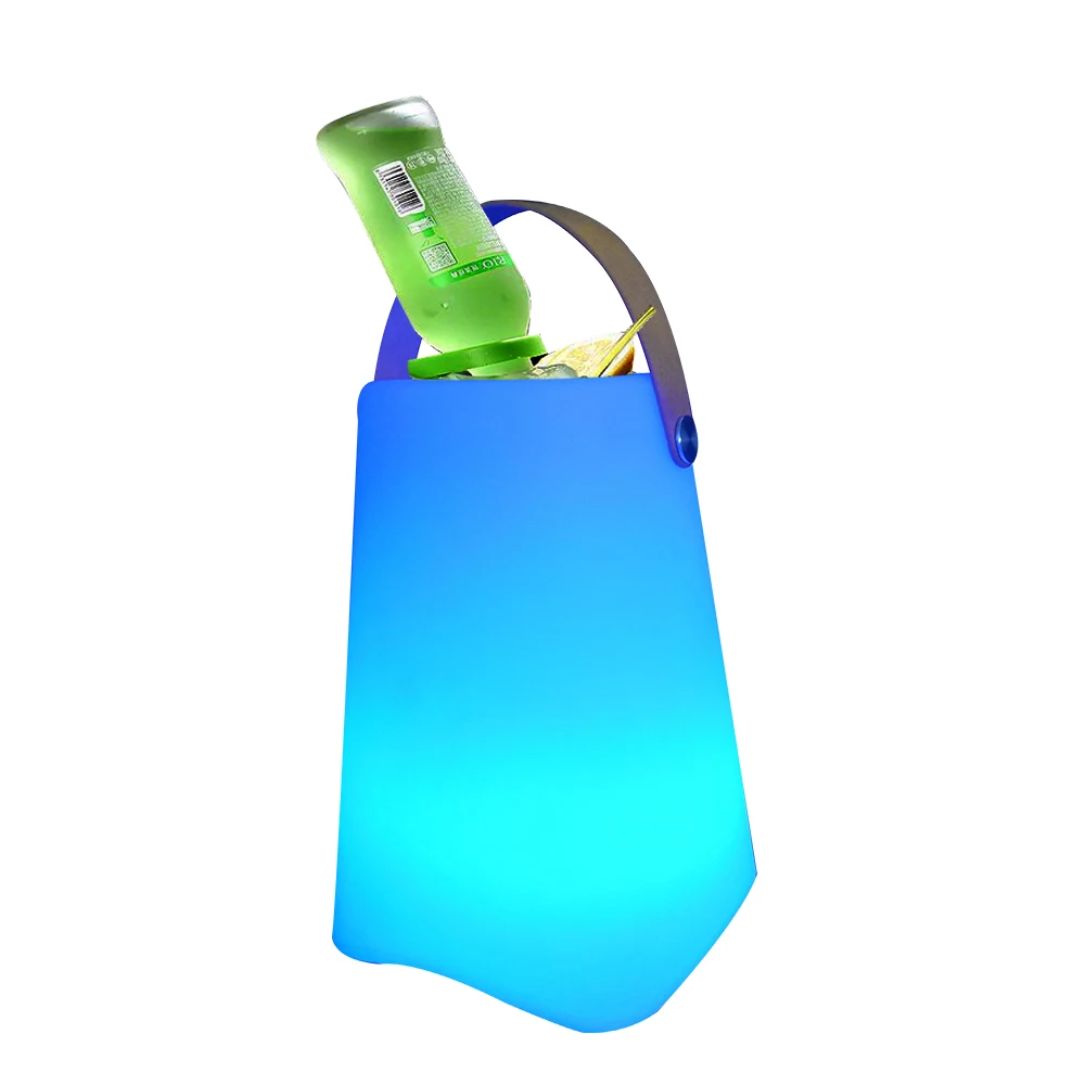 

luminous illuminated champagne bottle service led ice bucket&wine cooler led speaker with ice bucket, 16 colors changing