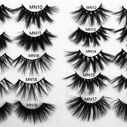 

Private label 5d fluffy lashes 3D luxury dramatic real mink 25 mm eyelash