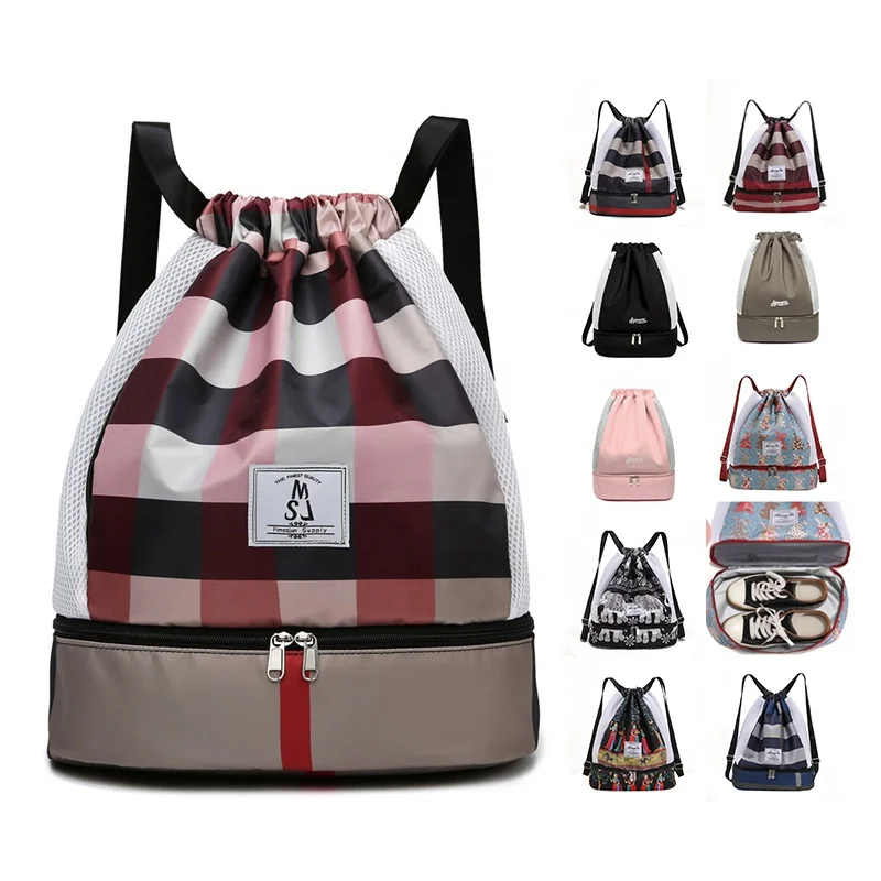 

Colorful Drawstring Ultralight Sac Men Women Fashion Mesh Travel Toiletry Duffle Duffel Sneaker Storage Weekend Bags Backpacks