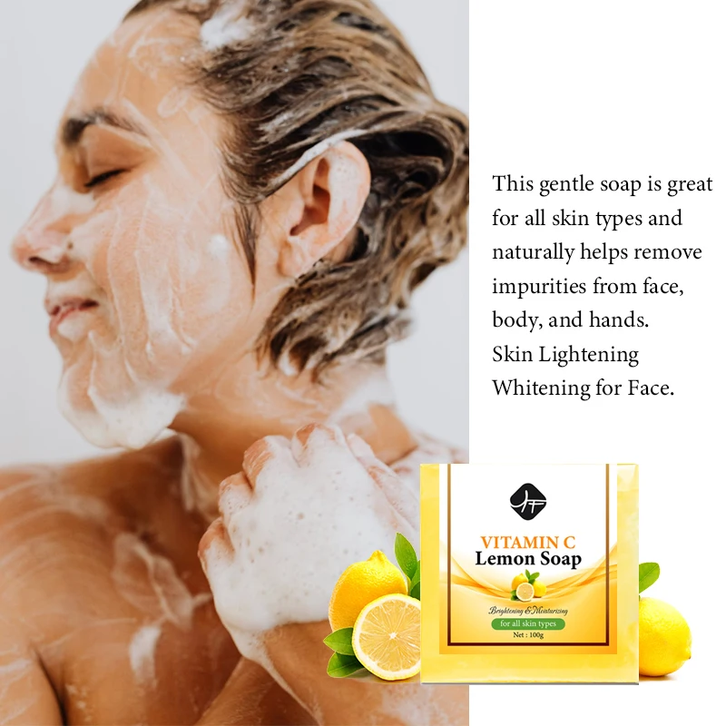

Organic Vegan SOAP For Deeply Cleaning Face Hands Body Whitening Soap Bar Natural Aloe &VITAMIN C Lemon Soap