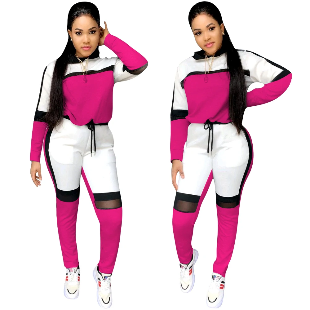 

90821-MX40 sehe fashion two-piece tracksuit hooded jumpsuit woman 2019