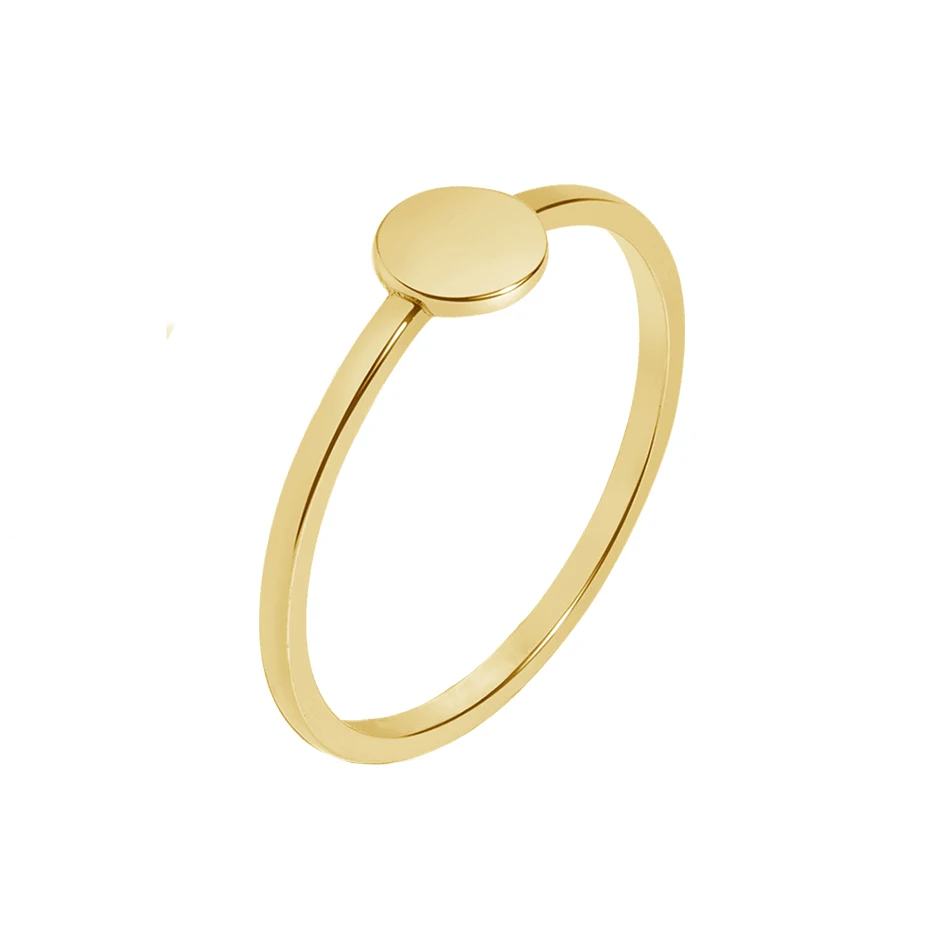

wholesale factory gold jewelry design 925 Sterling silver 18K gold plated basic large disc signet ring for women
