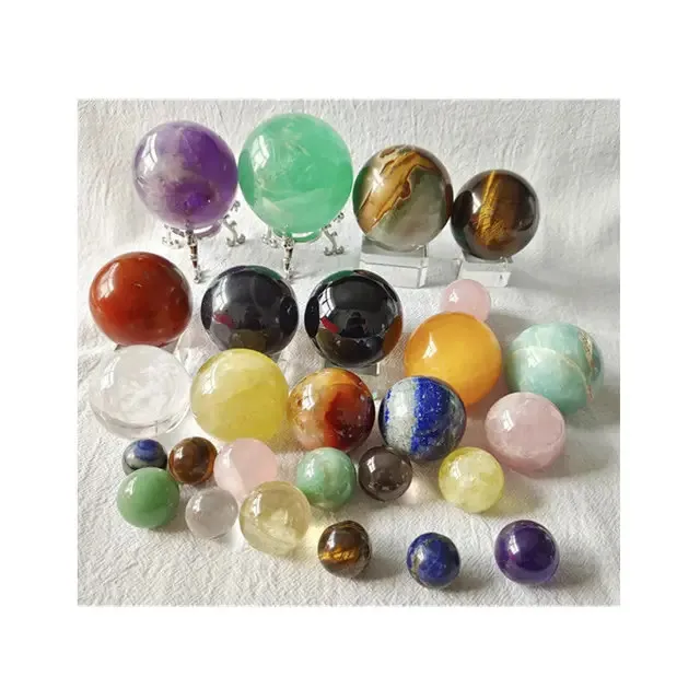 

Bulk wholesale natural polished spheres mixed quartz balls crystals healing stones for sale