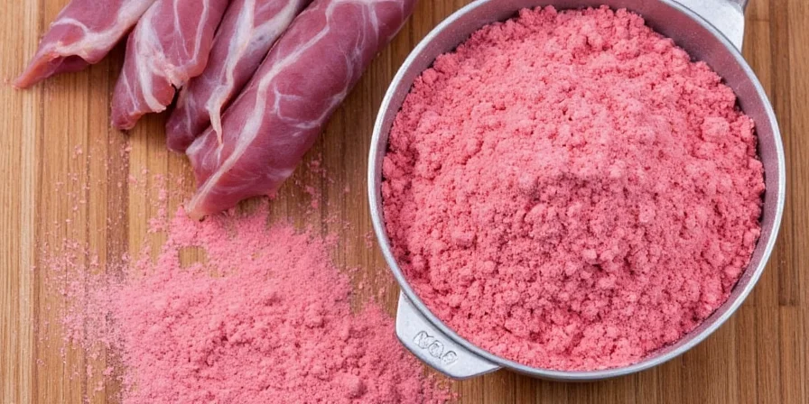 Diagram showing how Prague Powder affects meat at the molecular level