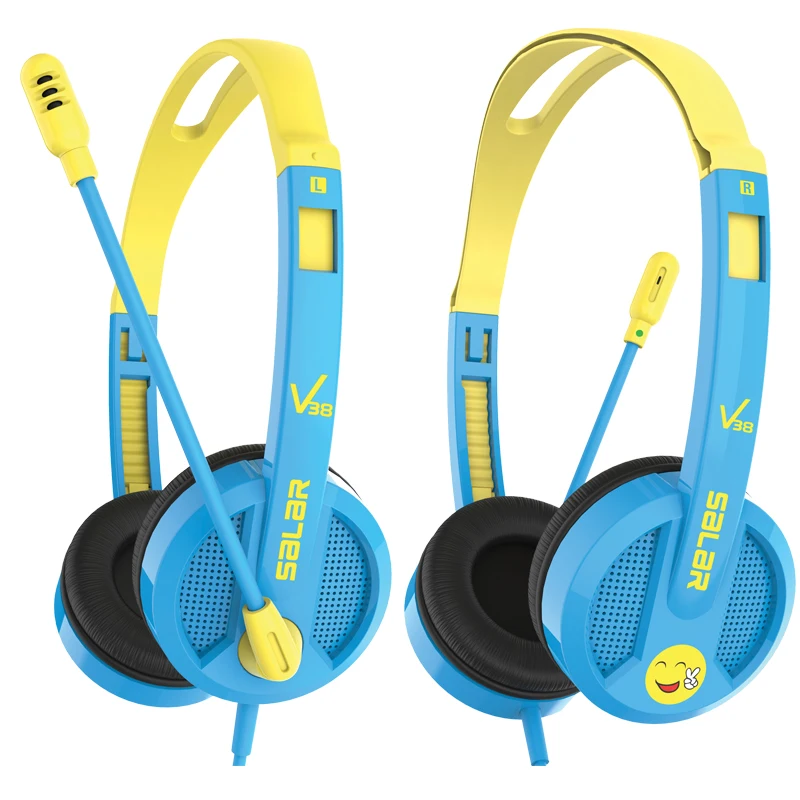 

2021 New Arrival Headphones for Kids Headset with Speaker Microphone Wired Headset Colorful Earphones for Kids, More colors