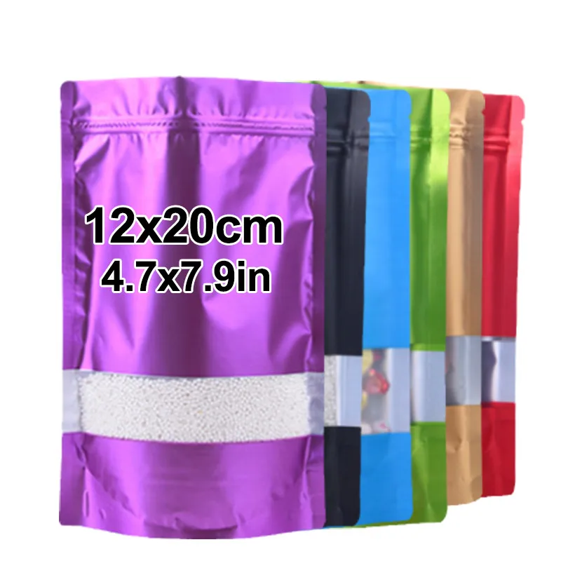 

In Stock 12*20cm Resealable Packing Design Ziplock Aluminum Aluminium Foil Plastic Zipper Bags For Food Packaging