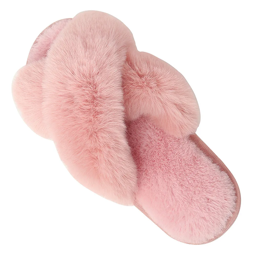 

OEM custom logo outdoor fuzzy fur slippers for women and ladies furry female slides sandals for women's slippers, As pictures