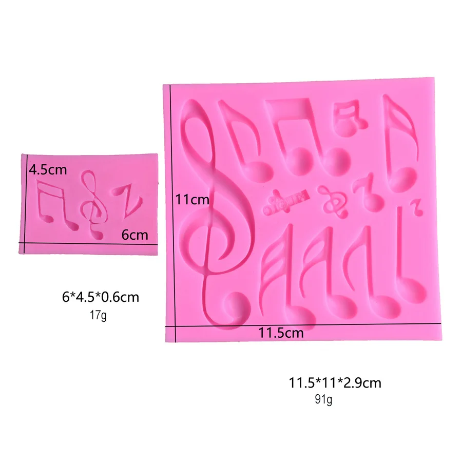 

two sizes music symbols fondant cake silicone mold DIY baking tools chocolate clay mold wholesale, As picture