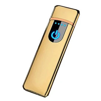 

Gold Luxury Lighted Led Screen Lighter Igniter Adult Flint Usb Lighter, 6 colors