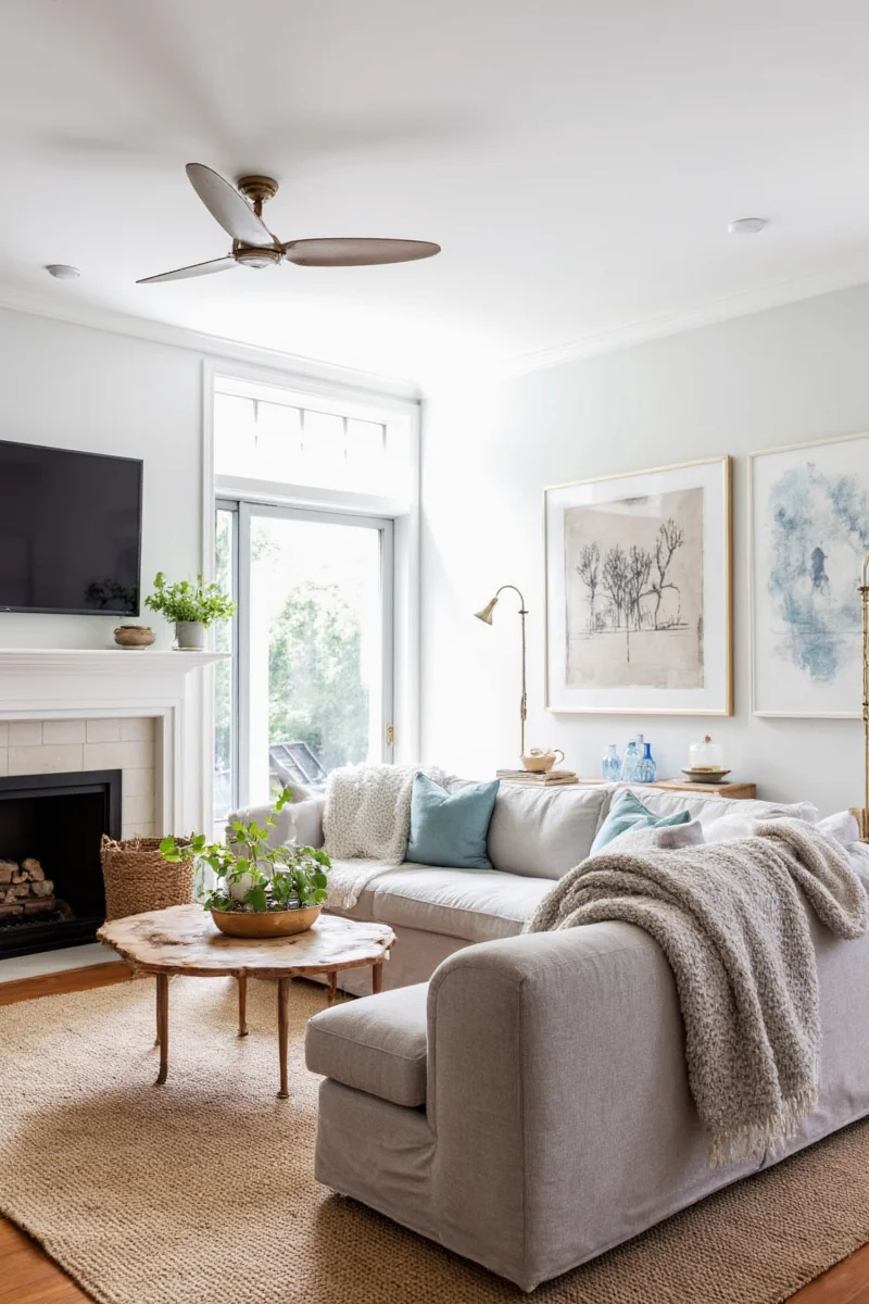 A cozy family makes room with modular seating and playful decor