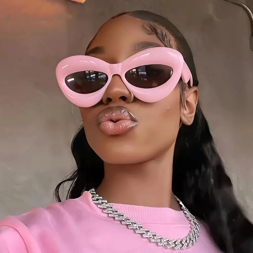 

Fashion 2023 Newest Candy Color Vintage Thick Lip Shaped Y2k Shades Sunglasses For Women Punk Hip Hop Inflated Shades sunglasses