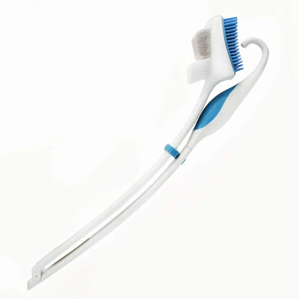 

Long Handle Folding Pedicure Foot Scrubbing Brush Extendable Long Reach Pedicure Brush, Wte