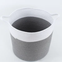 

Customized Wholesale Foldable Cotton Rope Storage Fabric Laundry Basket, Extra Large Storage Basket with Handle