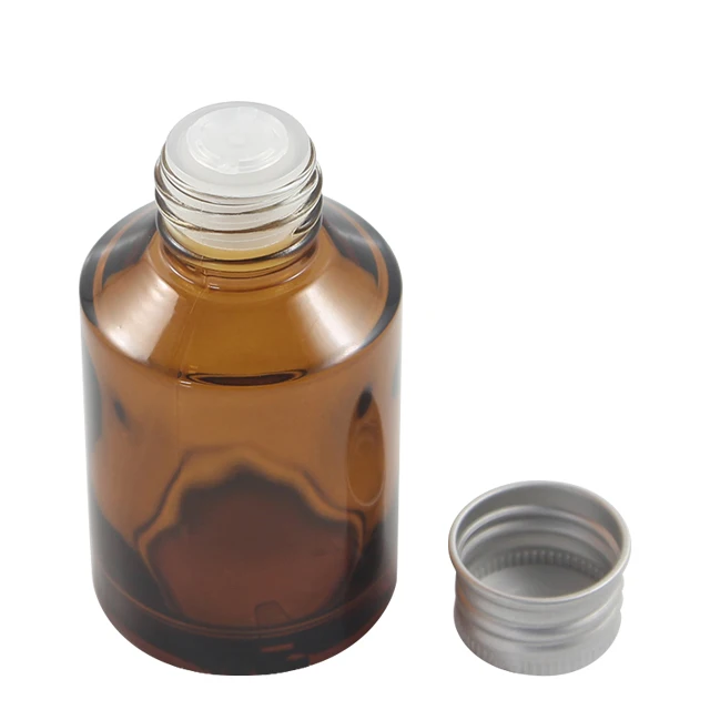 

Fuyun low MOQ 60ml cosmetic skincare packaging glass bottle with silver cap