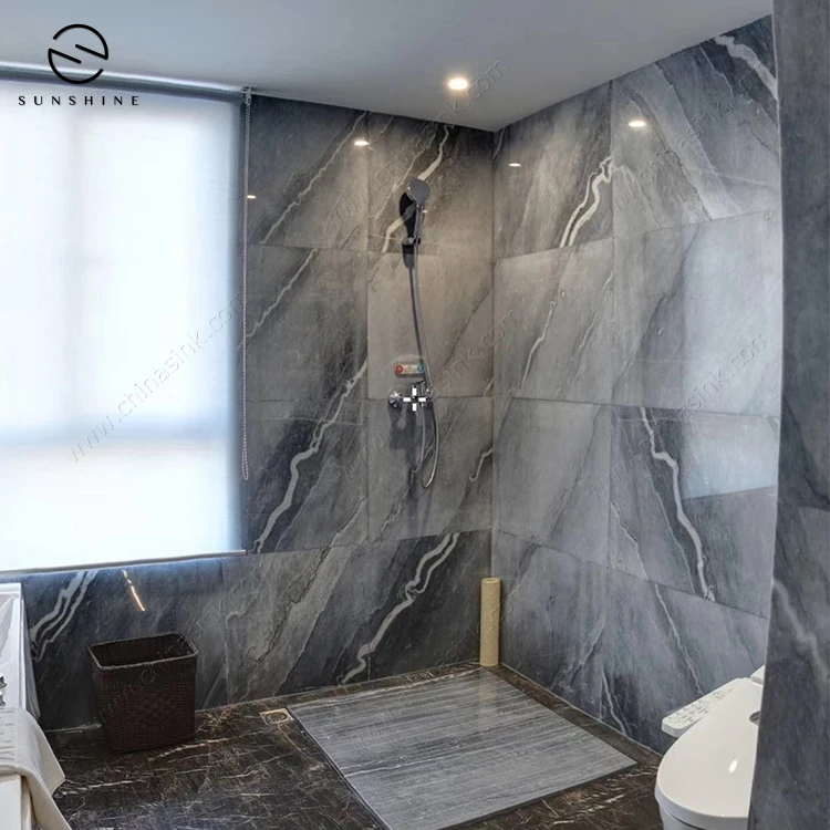 Luxury Bruce Grey Marble Slabs for TV Wall Back Ground  Cut to Size Wall Tile