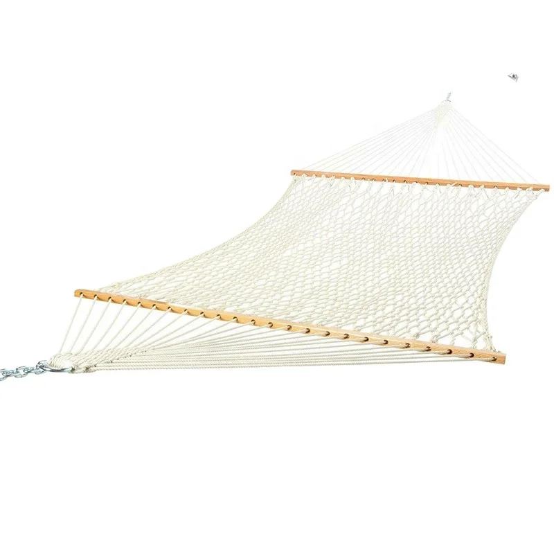 

TY Portable White Hammock Travel Mesh Net Hanging Bed Outdoor Solid Wood Swing Camping Hammocks Leisure Hiking Accessories