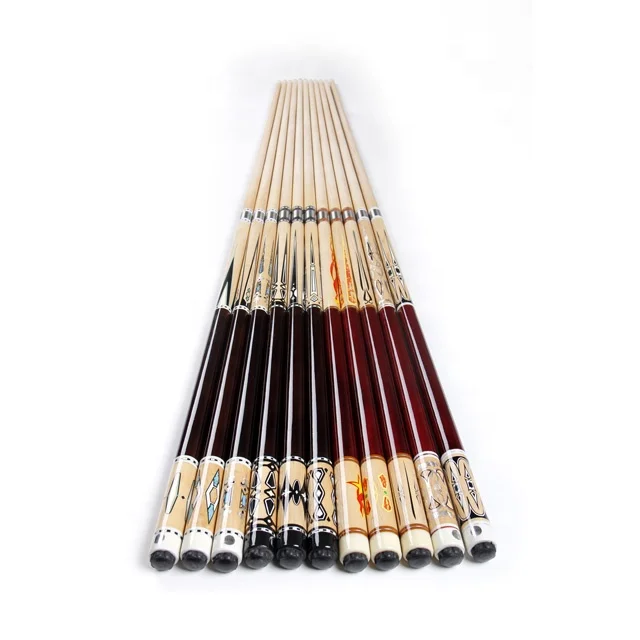 

12 MM 13MM 1/2 Stainless Steel Unilock Joint Full Maple Wood Snooker Pool Billiard Cue For Billiard Table, Colorful