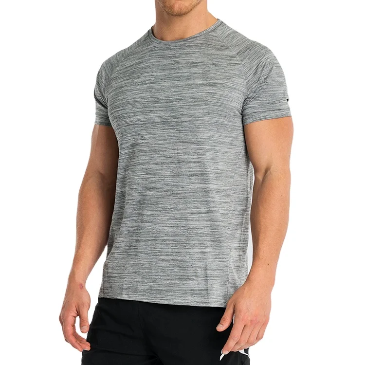 

Custom Logo Printing dry and fit Polyester Spandex Men'S Athletic Sport T-Shirt, The same color as photo( can do as your require)