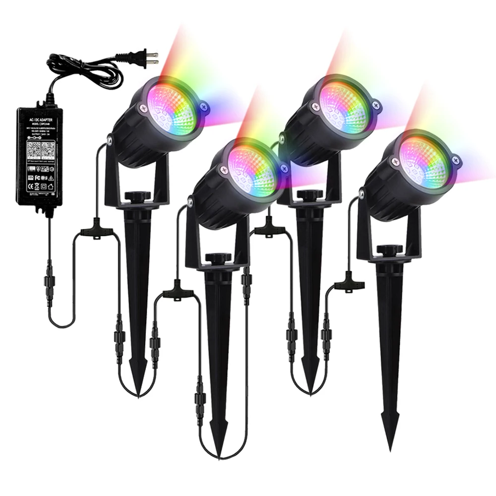 

rgb out door spot light rgb 10led solar lawn light landscape spotlight