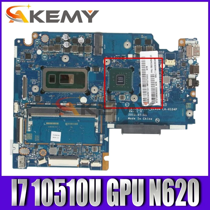 

Mainboard For ideapad S340-15IML c340-15iml Laptop motherboard LA-H104P with CPU I7 10510U GPU N620 2G RAM 8G 100% test